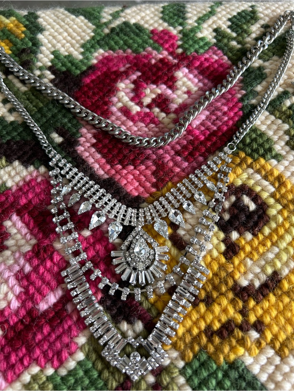 Silver Crystal Statement Necklace — Women Jewelry